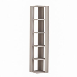 Decortie Nati Tall Corner Bookcase Modern Shelving Unit Space-Saving Storage Mocha Grey 161Cm - thumbnail 2