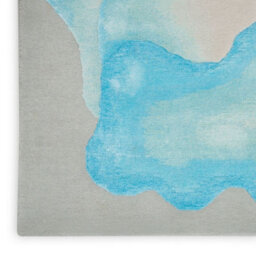 Mist Blue Wool Luxurious Modern Easy To Cleanhandmade Abstract Dining Room Bedroom And Living Room Rug -168Cm X 226Cm - thumbnail 4