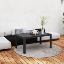 Outsunny Outdoor Side Table Garden Table With Steel Frame And Slat Top Grey - thumbnail 6