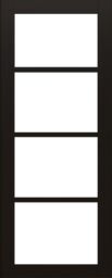 Fortia Clear Fully Glazed Industrial Black Softwood Pine Veneer Internal Sliding Door, (H)2040mm (W)826mm - thumbnail 2
