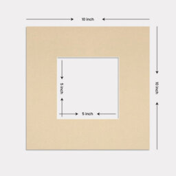 Ak Frames 10X10 Ivory Picture Mounts To Fit 5X5 Aperture Size - Mount Board Only (No Frame Included) - thumbnail 3