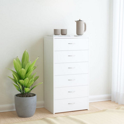 Berkfield Sideboard With 6 Drawers White 50X34X96 Cm Engineered Wood - image 1