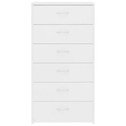 Berkfield Sideboard With 6 Drawers White 50X34X96 Cm Engineered Wood - thumbnail 4