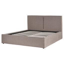 Beliani Ottoman Bed Fabric Moissac 160 X 200 Cm (Eu King Size) Taupe - thumbnail 7