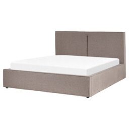 Beliani Ottoman Bed Fabric Moissac 160 X 200 Cm (Eu King Size) Taupe - thumbnail 8