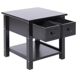 Berkfield Durable Side Table Black 40X40X40 Cm Paulownia Wood - thumbnail 4