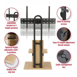 "Ttap Oak Tv Stand With Bracket For Up To 65"" Tvs" - thumbnail 4