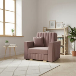Viva Glam I Sleeper Armchair With Storage Wave Springs 85 115 98Cm Sofa Bed Pink - thumbnail 2