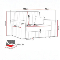 Viva Glam I Sleeper Armchair With Storage Wave Springs 85 115 98Cm Sofa Bed Pink - thumbnail 5