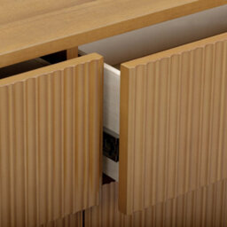 Teamson Home Tremolo Chest Of Drawers 6 Fluted Push-Open Drawer Bedroom Dresser, Natural - thumbnail 8