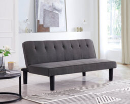 Home Detail Layla 3 Seater Sofa Bed Charcoal Grey Fabric Clic Clac Sofabed Tufted Back - thumbnail 1