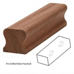 Sapele Handrail Thr 1.2M Rake Drilled For 14mm Metal Spindles Uk Manufactured Traditional Products Ltd - thumbnail 2