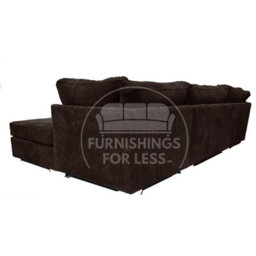 Furnishings For Less UK Bishop Chocolate U Shaped Soft Fabric Jumbo Cord Detachable 5 Seater Large Sofa - thumbnail 7