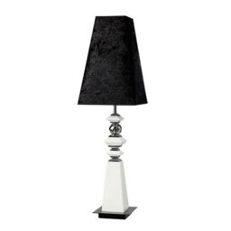 Luminosa Lighting Luminosa (Dh) Galata Table Lamp E27 Black Suede Shade White/crystal, Not Led/cfl Compatible - thumbnail 1