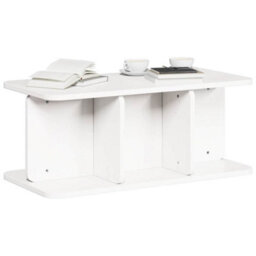 Berkfield Coffee Table White 80 X 39.5 X 33.5 Cm Solid Pine Wood - thumbnail 3