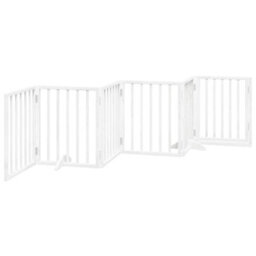 Walplus White Dog Gate With Door Foldable 6 Panels 300 Cm Poplar Wood - thumbnail 6