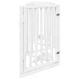 Walplus White Dog Gate With Door Foldable 6 Panels 300 Cm Poplar Wood - thumbnail 5