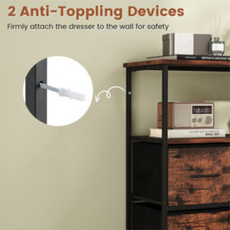 Wide Chest Of Drawers With 5 Drawers Brown - thumbnail 5