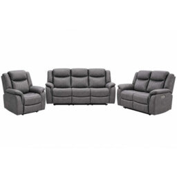 Furnishings For Less UK Lennox Grey Tech Fabric 3 + 2 + 1 Sofa Suite With Electric Recliner - thumbnail 1