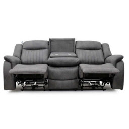 Furnishings For Less UK Lennox Grey Tech Fabric 3 + 2 + 1 Sofa Suite With Electric Recliner - thumbnail 5