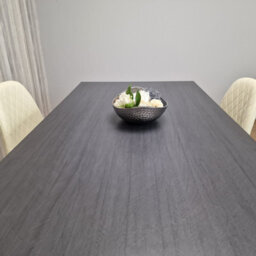 Kosy Koala Dining Table With 4 Cream Stitched Padded Chairs Dark Grey Table Kitchen Dining Table Dining Room Dining Set - thumbnail 8