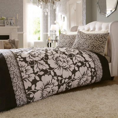 Catherine Lansfield Victorianna Black Duvet Quilt Cover Set - Single Bed - image 1