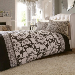 Catherine Lansfield Victorianna Black Duvet Quilt Cover Set - Single Bed
