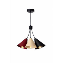 Luminosa Lighting Luminosa Sora Cluster Pendant Ceiling Light Burgundy, Beige, Black 3X E27 - thumbnail 1