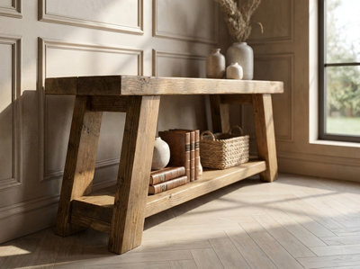 L120Xw30Xh50Cm Rome Solid Wood Chunky Tv Unit / Bench - image 1