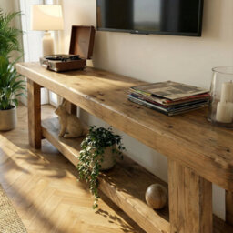 L120Xw30Xh50Cm Rome Solid Wood Chunky Tv Unit / Bench - thumbnail 9