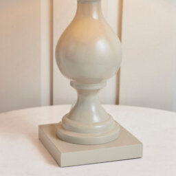 Luminosa Lighting Luminosa Marsham Table Lamp Ivory Linen Effect, Taupe Painted Wood, E14 - thumbnail 4