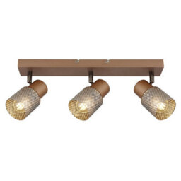 Luminosa Lighting Luminosa Satella Ceiling Spotlight Bar Coffee Colored Matt 3X E14 - thumbnail 3