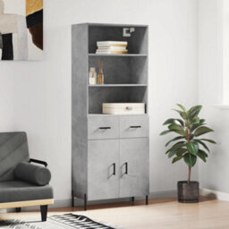 Berkfield Highboard Concrete Grey 69.5X34X180 Cm Engineered Wood - thumbnail 1