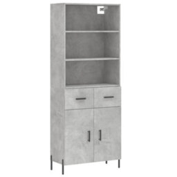 Berkfield Highboard Concrete Grey 69.5X34X180 Cm Engineered Wood - thumbnail 2