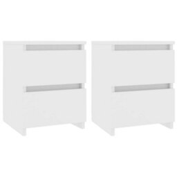 Berkfield Bedside Cabinets 2 Pcs White 30X30X40 Cm Engineered Wood - thumbnail 2