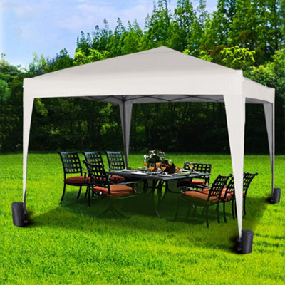 MCC Direct Gazebo 3x3 Pop Up Garden Party Tent 3m x 3m Marquee Canopy White - image 1
