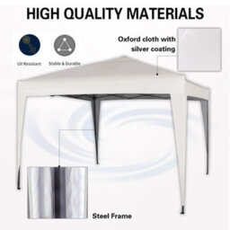 MCC Direct Gazebo 3x3 Pop Up Garden Party Tent 3m x 3m Marquee Canopy White - thumbnail 3