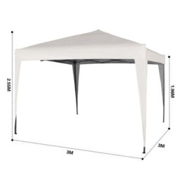 MCC Direct Gazebo 3x3 Pop Up Garden Party Tent 3m x 3m Marquee Canopy White - thumbnail 4