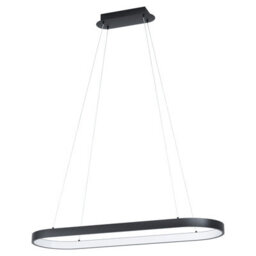 Stylish Black Pendant Ceiling Light With White Shade And Led Bulb - thumbnail 1
