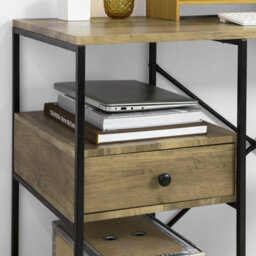 Sobuy Office Desk With Drawer And Shelves 46.5X18.9X29.5 Inch Fwt61-N - Brown - thumbnail 5