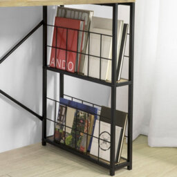 Sobuy Office Desk With Drawer And Shelves 46.5X18.9X29.5 Inch Fwt61-N - Brown - thumbnail 7