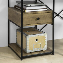 Sobuy Office Desk With Drawer And Shelves 46.5X18.9X29.5 Inch Fwt61-N - Brown - thumbnail 6