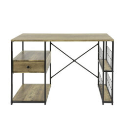Sobuy Office Desk With Drawer And Shelves 46.5X18.9X29.5 Inch Fwt61-N - Brown - thumbnail 1