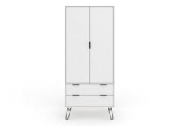 Core Products Augusta Industrial White 2 Door, 2 Drawer Wardrobe H176.0Cm X W76.5Cm X D53.0Cm - thumbnail 2