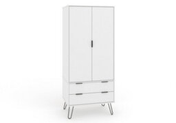 Core Products Augusta Industrial White 2 Door, 2 Drawer Wardrobe H176.0Cm X W76.5Cm X D53.0Cm - thumbnail 3