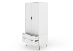 Core Products Augusta Industrial White 2 Door, 2 Drawer Wardrobe H176.0Cm X W76.5Cm X D53.0Cm - thumbnail 4