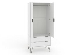Core Products Augusta Industrial White 2 Door, 2 Drawer Wardrobe H176.0Cm X W76.5Cm X D53.0Cm - thumbnail 5
