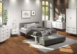 Core Products Augusta Industrial White 2 Door, 2 Drawer Wardrobe H176.0Cm X W76.5Cm X D53.0Cm - thumbnail 7