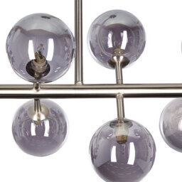Wyld and Coco Glamora 10-Light Silver Steel And Glass Pendant Light Modern Ceiling Lamp, W90 X D34 X H68 Cm - thumbnail 5