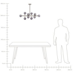 Wyld and Coco Glamora 10-Light Silver Steel And Glass Pendant Light Modern Ceiling Lamp, W90 X D34 X H68 Cm - thumbnail 4
